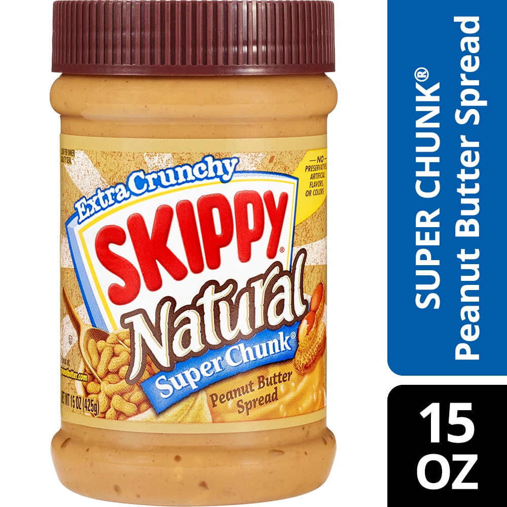 SKIPPY Natural Super Chunk Peanut Butter Spread, 15 Ounce - Walmart.com ...