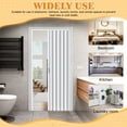 thumbnail image 6 of Fompes PVC Accordion Door, 48x80"/60x80" PVC Foldable Accordion Doors with Latch, Handle, Mounting Hardware, Single Door/Bifold Accordion Closet Door, Folding Door for Interior for Interior, White, 6 of 15