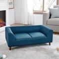 thumbnail image 3 of Hassch Cute Couch for Pets - Linen Upholstered Indoor Dog Sofa for Medium/Large Dogs - 39.5"L x 23"W x 14"H, Blue, 3 of 10