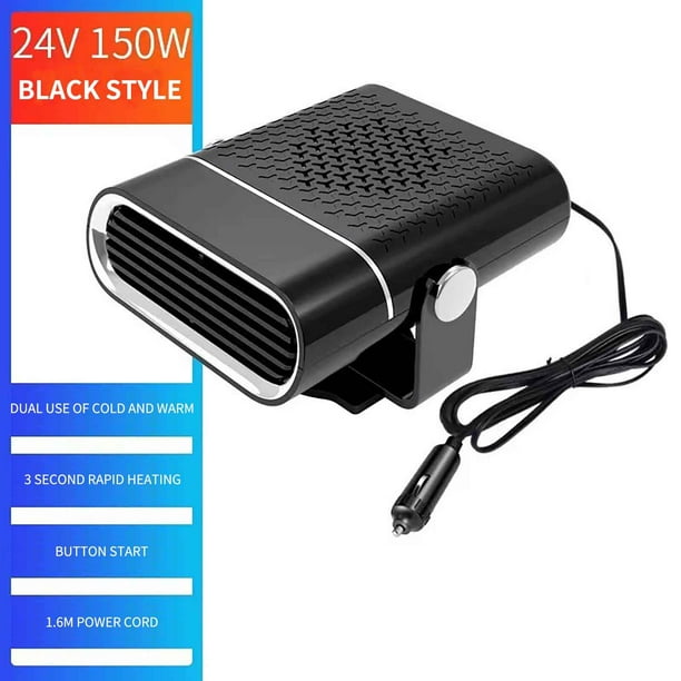 Calefactor portátil para coche con función de desempañado y descongelación, calentador para parabrisas, calentador de aire caliente para camiones y SUV, ventilador giratorio de 360° para calefacción