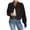 Black, variant on Diufon Women's Cropped Jacket Fall Winter Long Sleeve Lapel Short Coat Ladies Casual Button Down Outerwear