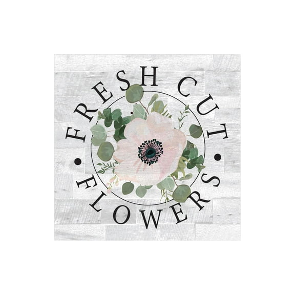 Fresh Flowers Blush Pink Floral Green 12 x 12 Wood Wall Sign Plaque