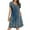 B-Blue, variant on Women's Casual T Shirt Dress Summer Short Sleeve Swing V Neck Flowy Beach Dress With Pockets D-Multicolor