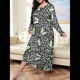 thumbnail image 4 of Camisón de Larga para Mujer, Estampado, Camiseta, Vestido de Dormir Verde XXXL, 4 of 6