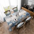 thumbnail image 4 of Blue Coastal Starfish Rectangle Tablecloth, Beach Nautical Shell Eucalyptus Vintage Waterproof & StainResistant Tablecloth, Washable Oil-proof Table Cover for Dining/Party/Wedding/Buffet 60x84 In, 4 of 9