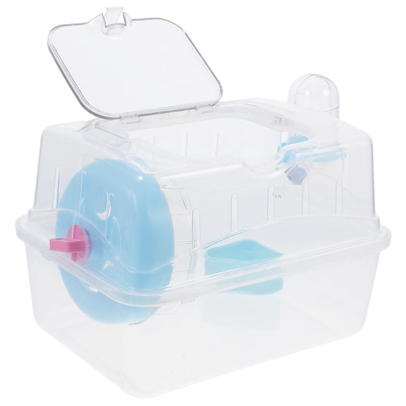 OUNONA Portable Hamster Cage Transparent Design Rectangular Cage For Hamster 1 Set