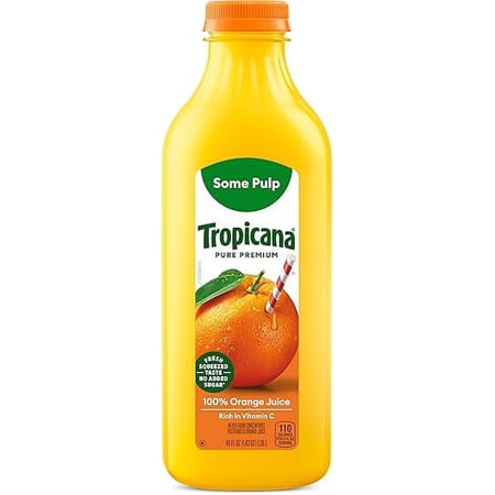 Tropicana Pure Premium 100% Orange Juice, Some Pulp 46 Fl Oz Bottle