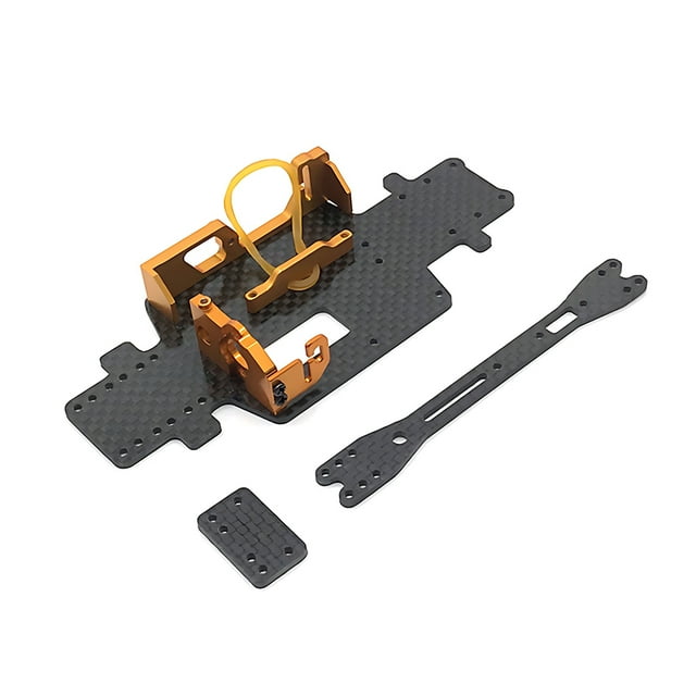 ZheElen Bottom Plate Frame Radio Tray Motor Mount Set For 1/28 Wltoys K969 RC Car Bottom Plate FrameRadio Gold