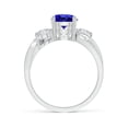 thumbnail image 2 of Angara Natural 1.45 Ct. Tanzanite with Diamond Three Stone Ring in 14K White Gold for Women (Ring Size: 11.5), 2 of 11