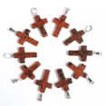 thumbnail image 3 of MATROOY Natural Quartz Crystal Cross Pendant Crucifix Shape Stone Jewelry making-Red Obsidian-10PCS, 3 of 3
