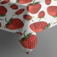 thumbnail image 3 of Red Strawberry Plants Fruit White Pattern Rectangle Tablecloth 60"x84",Waterproof Polyester Rectangle Table Cloth, Wipeable Spillproof Polyester Tablecloth for Dining, Camping, Indoor and Outdoor, 3 of 5