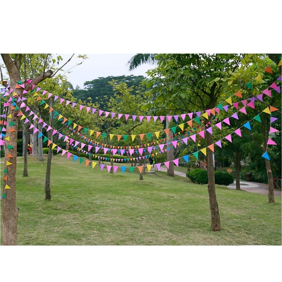 OUNONA Multicolor Paper Party Gar Banner for Birthday Wedding Celebration Decor