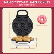 Chef Buddy Nonstick Mini Donut Maker Machine for At-Home Doughnuts (White)