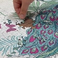 thumbnail image 4 of Ambesonne Feather Jigsaw Puzzle Durable Cardboard, Peacock Beauty Lettering, 1000 pcs, Coconut and Multicolor, 4 of 5