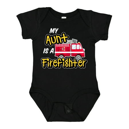 

Inktastic My Aunt is a Firefighter with Fire Truck Boys or Girls Baby Bodysuit
