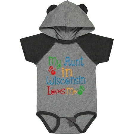

Inktastic My Aunt in Wisconsin Loves Me Gift Baby Boy or Baby Girl Bodysuit
