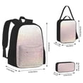thumbnail image 4 of Naloa Glitter Light Pearl Print Large Capacity Backpack Lunch Bag Pencil Case Combination 3 Piece Set for Student, 4 of 8