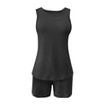 thumbnail image 5 of Women's Spring and Summer Round Neck Sleeveless Ribbed Short Vest Suit - Casual with Pocket, 5 of 5