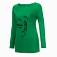 thumbnail image 1 of Mode Femme Décontractée Imprimé Col Rond T-shirt Manches Longues Ample Blouse Pull, 1 of 6