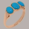 thumbnail image 2 of LBG British Made 18k Rose Gold Natural Turquoise Womens Statement Ring - 33 size options - Size 9.25, 2 of 7