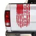 thumbnail image 1 of Army Dad Retired Vietnam Veteran Distressed American USA US Flag Truck Tailgate Vinyl Decal Compatible with most Pickup Trucks USMC USAF US Navy Decal Sticker (11" x 20", Red), 1 of 8
