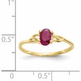 thumbnail image 5 of 10K Yellow Gold Polished Geniune Ruby Birthstone Ring (Size 7) Made In United States 10xbr136, 5 of 5