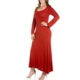 thumbnail image 3 of 24seven Comfort Apparel Plus Size Womens Long Sleeve Maxi Dress, 3 of 4