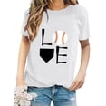 thumbnail image 2 of Tiqkatyck Womens Tops Clearance, Women's Baseball Print Loose T Shirt Short Sleeve Top, Summer Tops for Women, Long Sleeve Shirts for Women White, 2 of 4