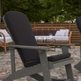 thumbnail image 4 of Merrick Lane All-Weather Gray Polyresin Adirondack Rocking Chair with Vertical Slats and Gray Weather Resistant Cushions, 4 of 15