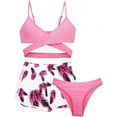 thumbnail image 5 of Girls Bikini Set 8-14, Tween Two Piece Swimsuit Modest, Push Up Crop Top Bathing Suit for Hot Spring, Pool, Vacation, 5 of 5