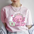 thumbnail image 2 of Ropa de mujer dibujos animados lindo Axolotl ama fideos instantáneos camisetas de Anime camisetas casuales de moda camisetas Vintage de verano para mujer, 2 of 4