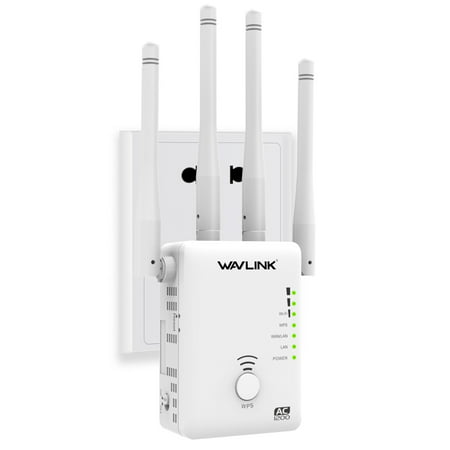 Wavlink AC1200 Dual Band WiFi Extender / Wi-Fi Range Extender / Access Point/ WiFi Signal Booster with 2 Ethernet Port / 4 High Gain External Antenna - Extends WiFi to Smart Home & Alexa (Best Way To Extend Wifi In Home)