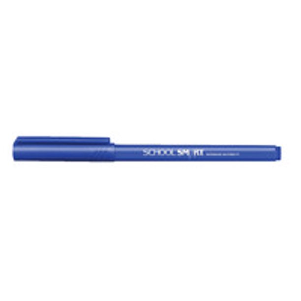 School Smart Felt Tip Pen, Water Based Ink Fine Tip, Blue, Pack of 12