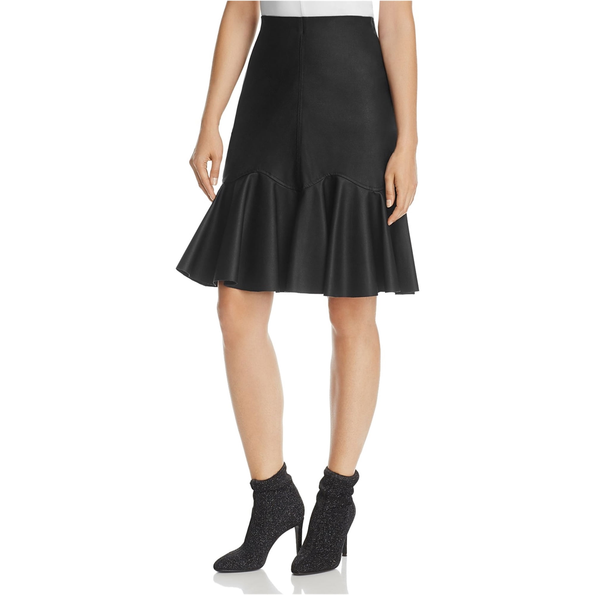 womens faux leather a line skirt