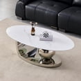 thumbnail image 5 of MIKIBAMA Oval Faux Marble Coffee Table for Living Room, 5 of 12