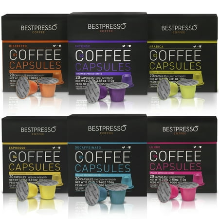 Bestpresso Premium Nespresso OriginalLine Compatible Coffee Pods, Variety Pack, 120 Count