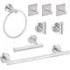 thumbnail image 1 of Juego de 8 accesorios de baño plateados para montar en la pared: gancho para bata, portarrollos de papel higiénico, toallero de aro, toallero de 16", accesorios de baño, toallero, 1 of 1