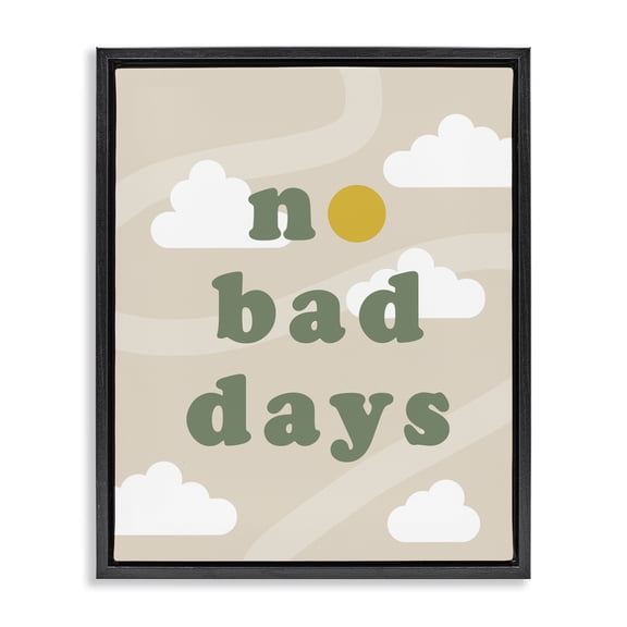 Stupell Industries Eclectic No Bad Days Minimal Black Floating Frame Canvas Art, 25 x 31, by Lil' Rue