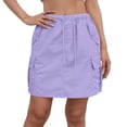 thumbnail image 2 of Cargo Skirts for Women Elastic Drawstring High Waisted Hiking Skirt with Pockets Casual Summer Athletic Dress, 2 of 6