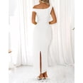 thumbnail image 3 of Vestido largo BTFBM para mujer, verano 2025, con abertura fruncida en un solo hombro, 3 of 7