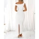 thumbnail image 3 of Vestido largo BTFBM para mujer, verano 2025, con abertura fruncida en un solo hombro, 3 of 7