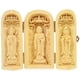 thumbnail image 4 of Buddha Chanting Decoration Wood Craft Figurine Indoor Zen Atmosphere Golden 1Set, 4 of 5