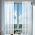 thumbnail image 6 of Sheer Curtains 2 Panels Set Semi Transparent Voile Window Drapes with Rod Pocket - Light Filtering Sheers for Bedroom Living Room Dining Room Wedding Party Backdrop Canopy Decor, 6 of 7