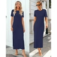thumbnail image 5 of Arach&Cloz Women's Wool Blend Lightweight Summer Casual T Shirts Maxi Dress 2025, 5 of 7