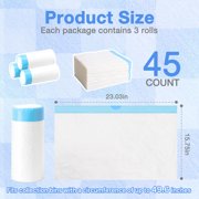 45 Count Extra Large Cat Litter Box Trash Bags, Cat Litter Waste Receptacles Bags for Cleanpethome Self-Cleaning Cat Litter Box