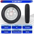 thumbnail image 5 of Gravee 2 Pack 4.80-12 4.80x12 480-12 4.80-12 Trailer Tires with 12'' Rims, 4 Lug on 4'', Load Range C, 6PR (480-12 with 4lug), 5 of 8