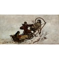 thumbnail image 2 of Julian Falat 24x14 Black Ornate Framed Double Matted Museum Art Print Titled: Dogs at a Hunt (circa 1886), 2 of 5