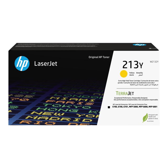 HP 213Y - Rendement Très Élevé - Jaune - original - LaserJet - Cartouche de toner (W2132Y) - pour Color LaserJet Enterprise MFP 6800dn