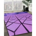 thumbnail image 3 of Ahgly Company Machine Washable Indoor Round Transitional Heliotrope Purple Area Rugs, 7' Round, 3 of 7