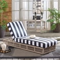 thumbnail image 3 of Safavieh Gillian Steel Outdoor Lounge Chairs, Heather Tan/Black Striped, 3 of 15
